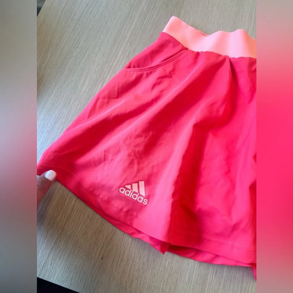 Adidas Women Neon Tennis skirt with shorts size Small 1002 - Picture 3 of 11
